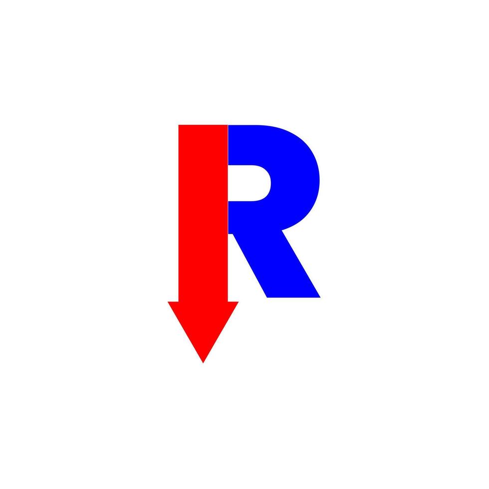 R arrow red and blue color vector