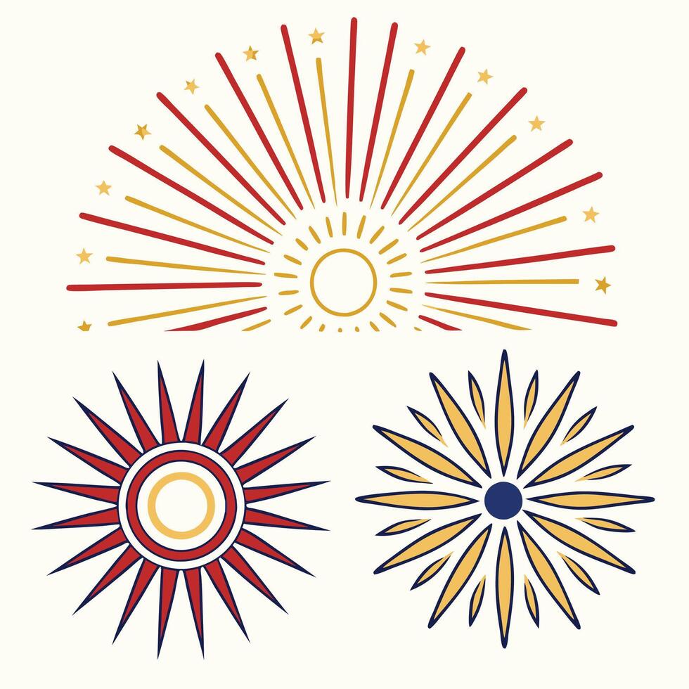 Retro Starburst and Light Beam Collection for Logos vector