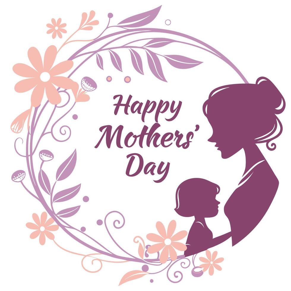 Floral Happy Mother's Day Badge vector