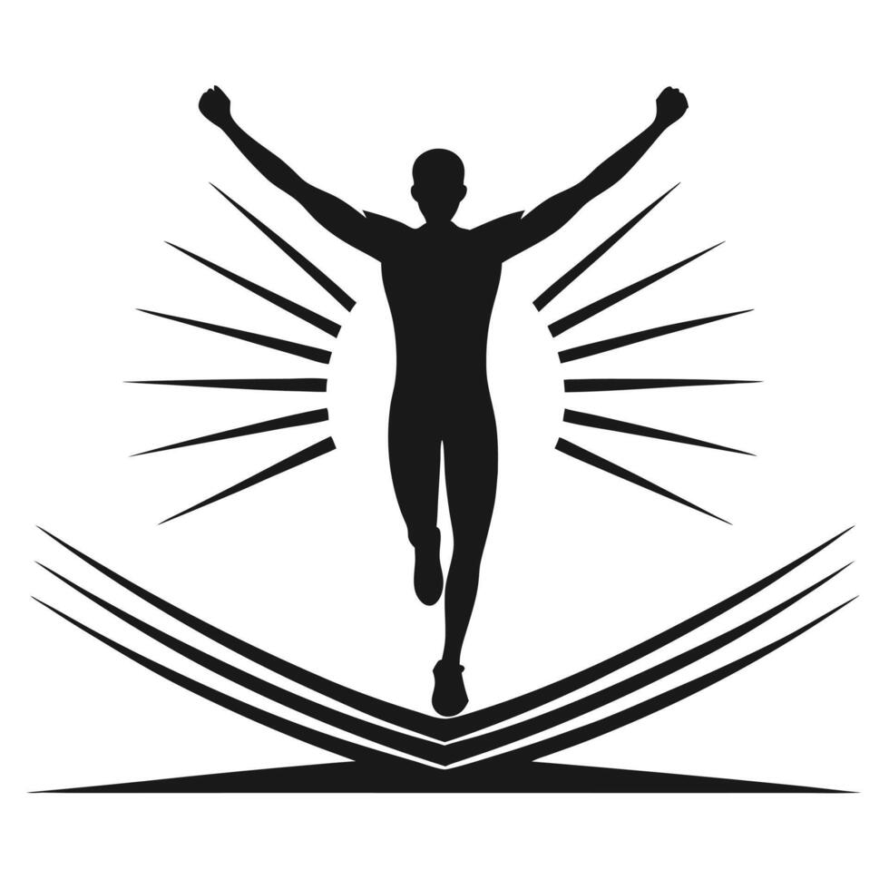 Silhouette of a Person Running Fitness Concept vector