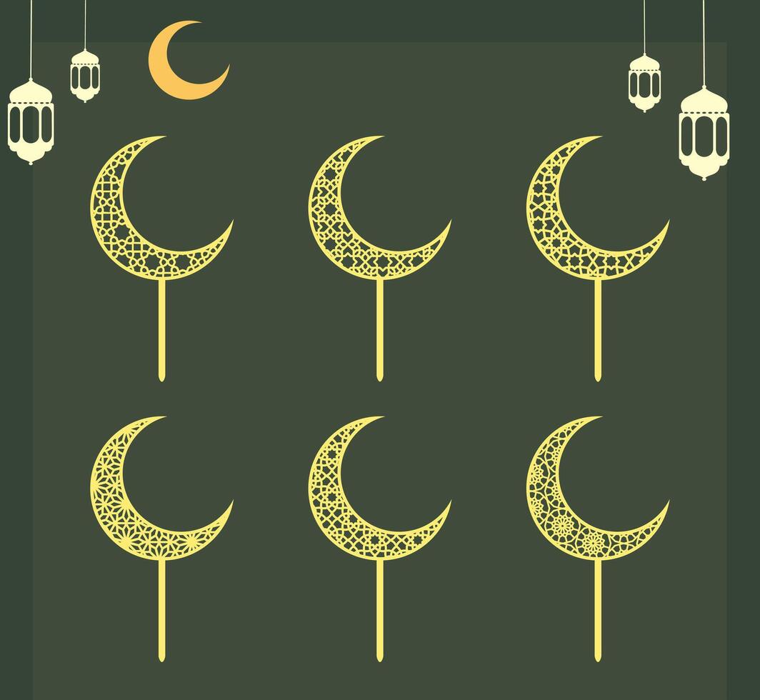 Moon charm and cake topper vector