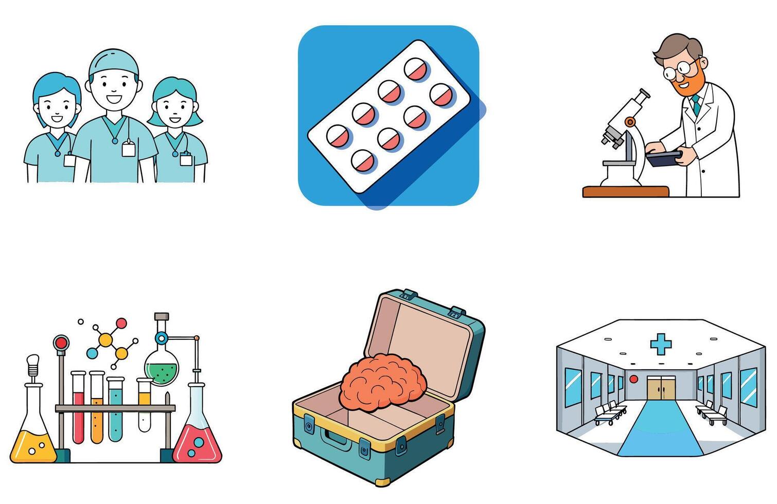 Advanced Medicine Bundle Vital Signs Data Collection Icons vector