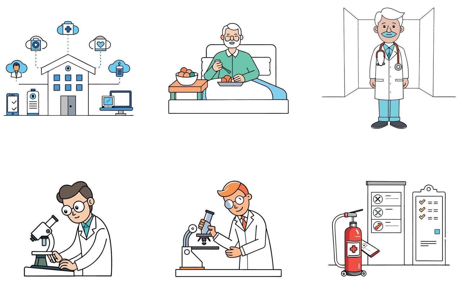 Modern Medical Bundle Advanced Technology Collection Icons vector