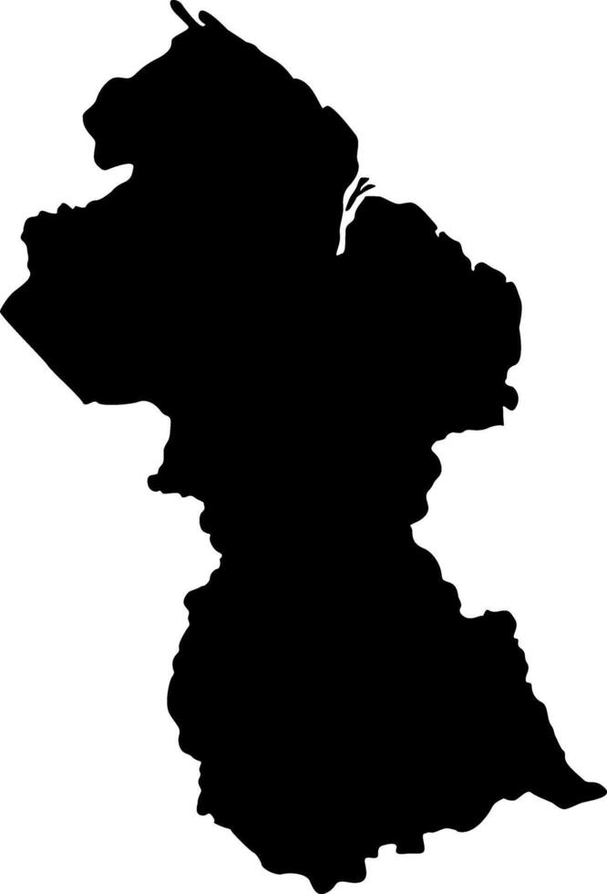 Guyana map. Map silhouette. Guyanese border. Independence Day. Banner, poster template. State borders country Guyana. vector