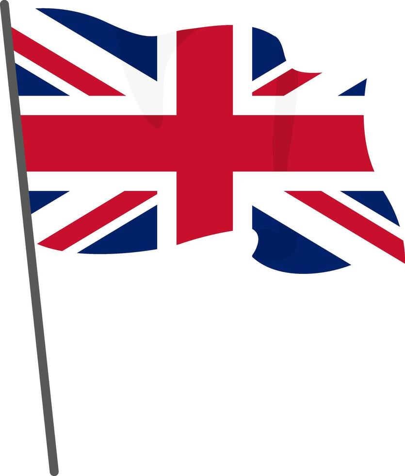 Flag Great Britain fluttering. Independence Day. Banner, poster template. National flag Great Britain with coat arms. Wavy flag UK. vector