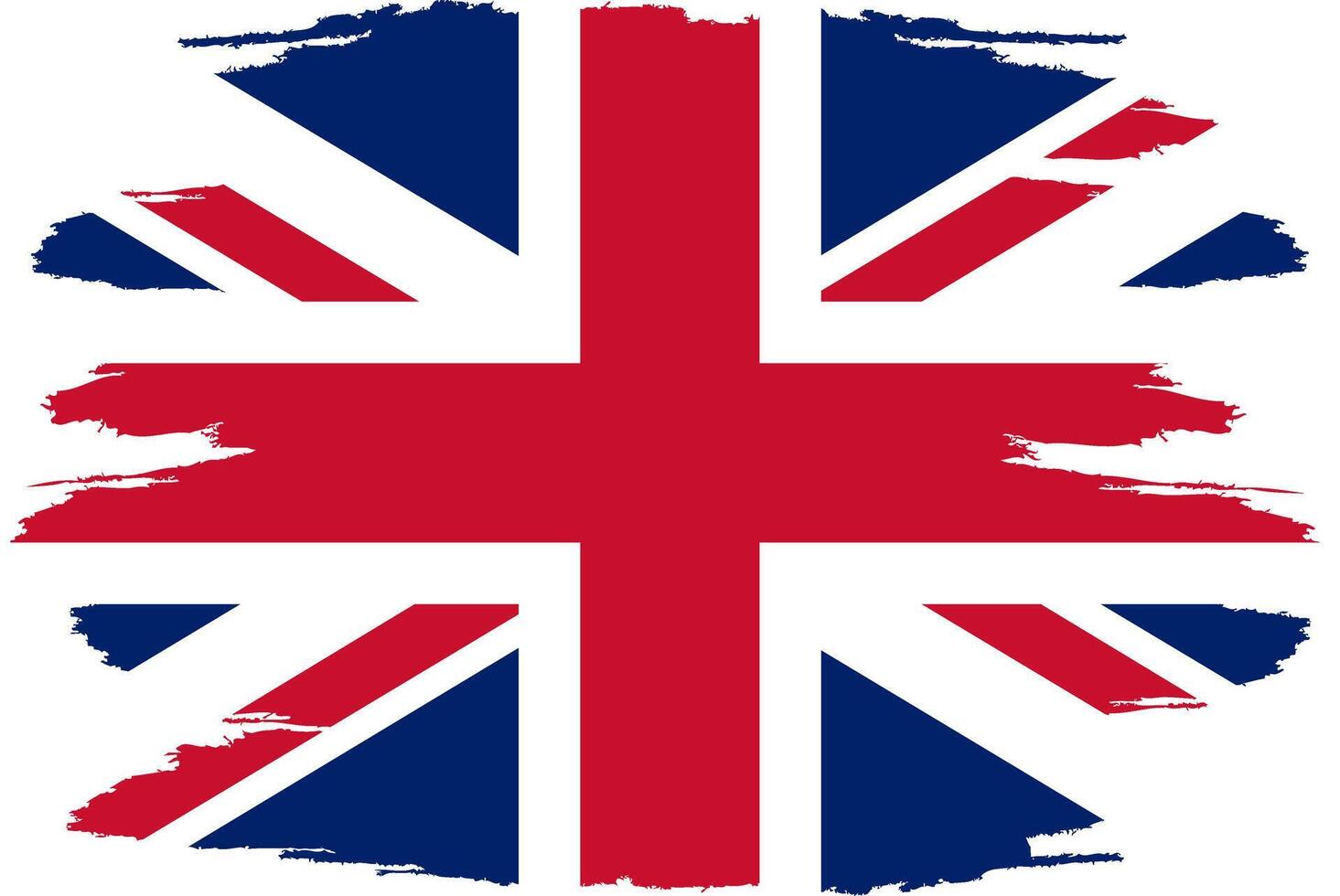 Distressed flag Great Britain. Great Britain flag with grunge texture. Independence Day. Banner, poster template. State flag Great Britain with coat arms. Brush drawn flag Republic Great Britain. UK. vector
