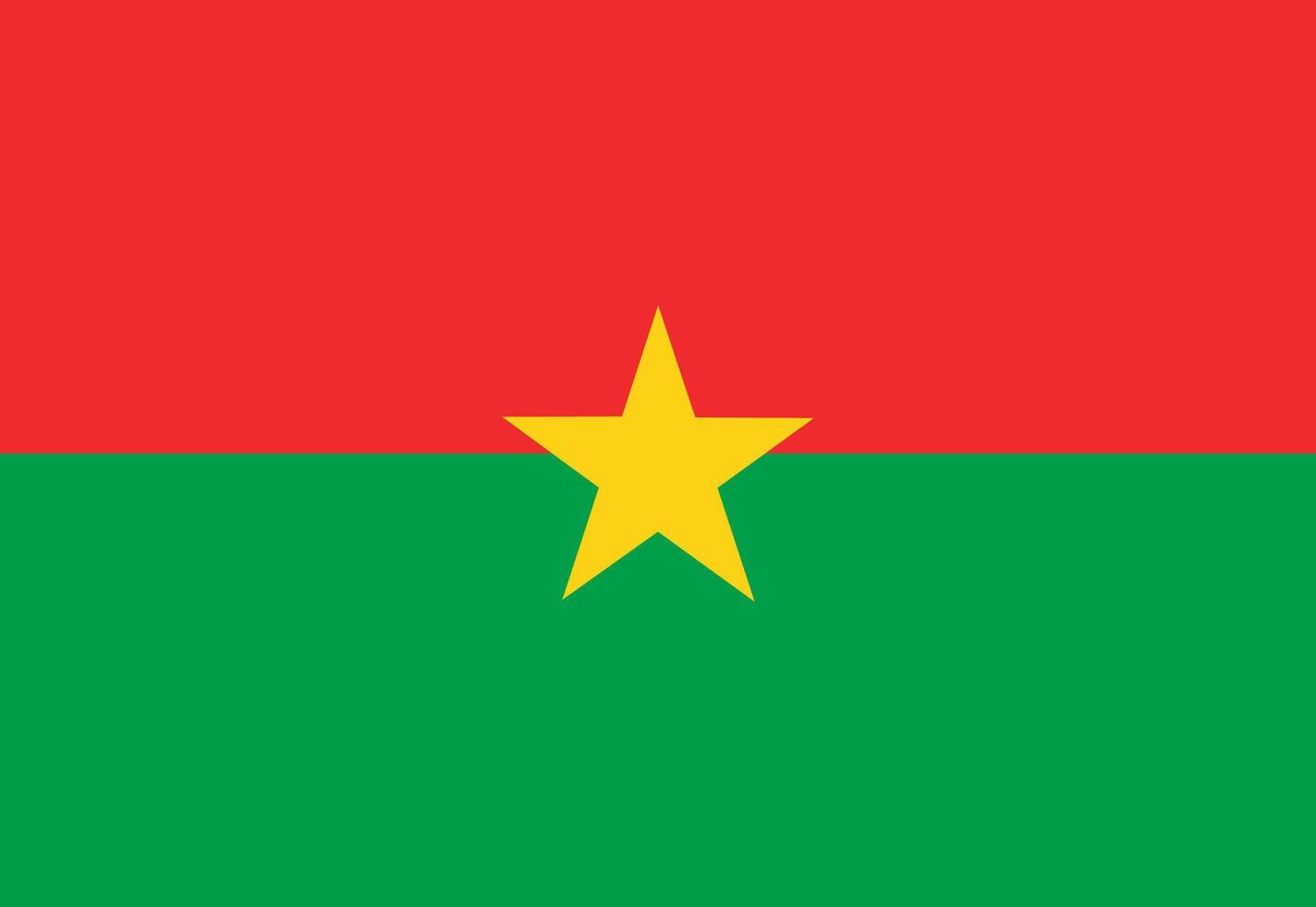 Classic flag Burkina Faso. Official flag Burkina Faso with size proportions and original color. Standard color and size. Independence Day. Banner template. National flag Burkina Faso with coat arms. vector