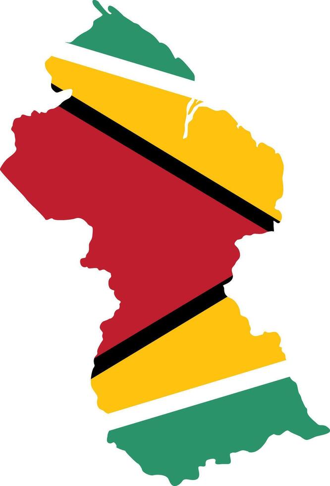 State borders country Guyana. Guyana border. Map Guyana. Map silhouette. Banner, poster template. Independence Day. vector