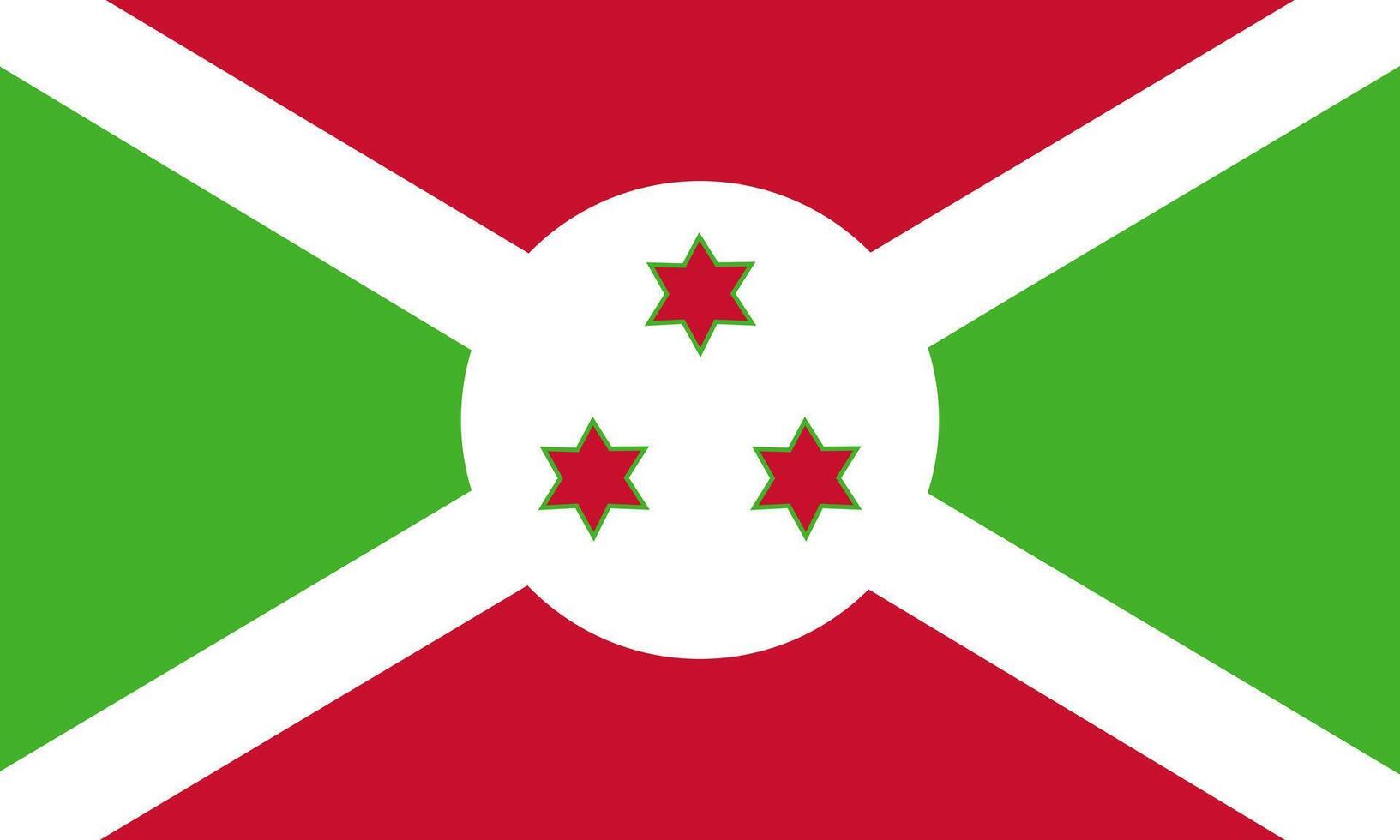Classic flag Burundi. Official flag Burundi with size proportions and original color. Standard color and size. Independence Day. Banner template. National flag Burundi with coat arms. vector