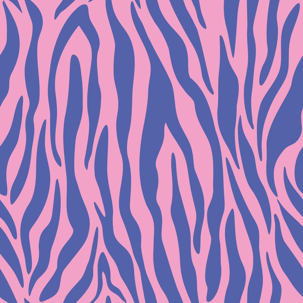 Zebra print seamless pattern, flat illustration. Pink and blue background, animal texture. Trendy pattern. vector