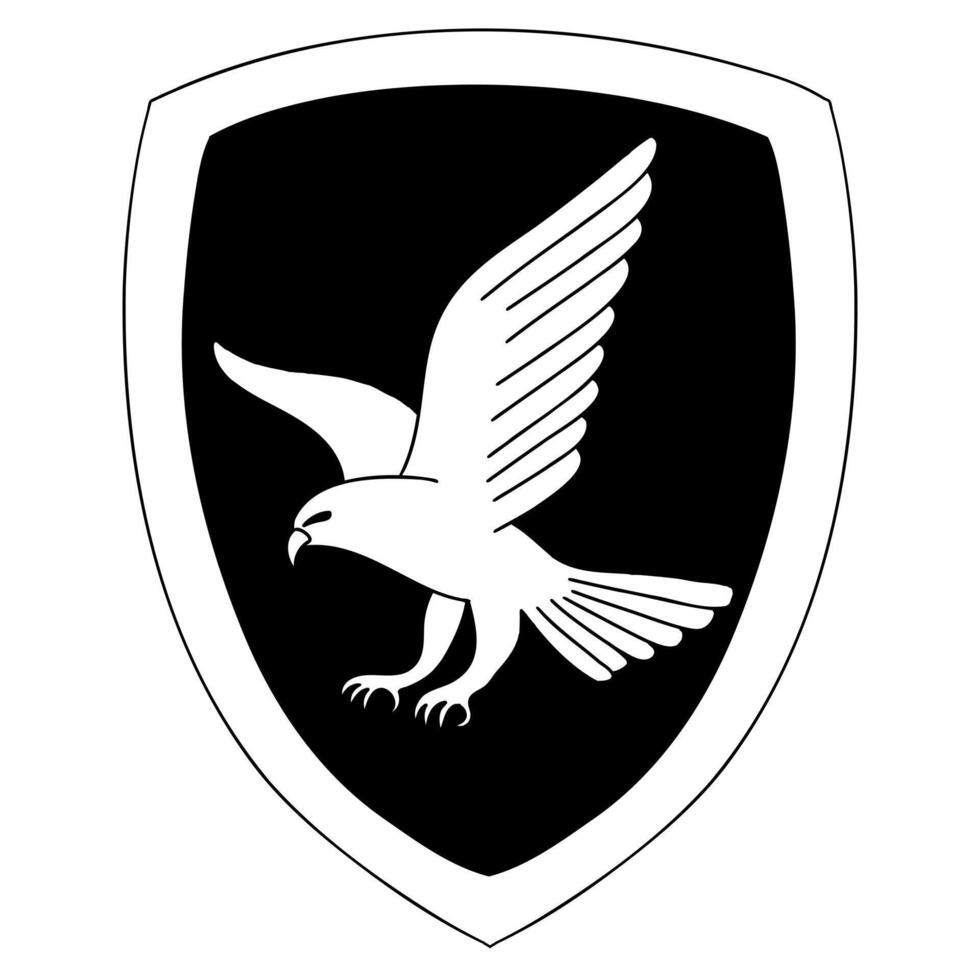 Raven logo in cartoon doodle style. Magic school of witchcraft and wizardry. Illustration isolated on white background. vector