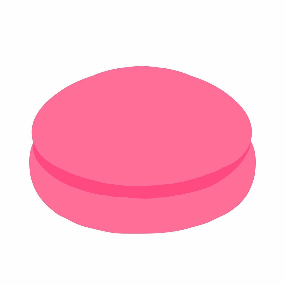 A pink macaron on a white background vector