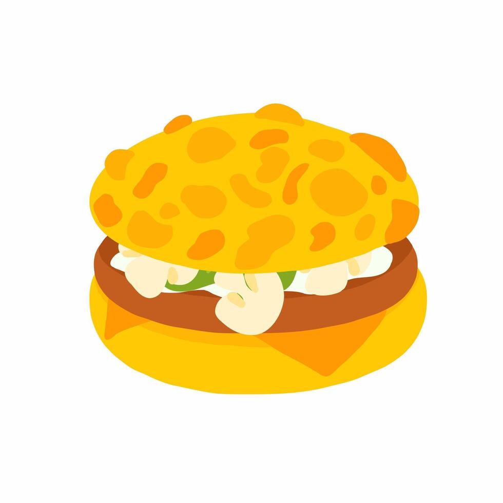 Cheese burger icon illustration vector