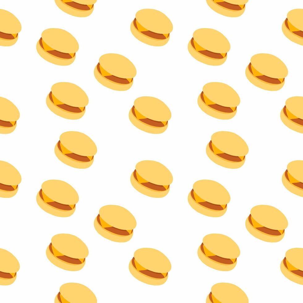 A pattern of hamburgers on a white background vector