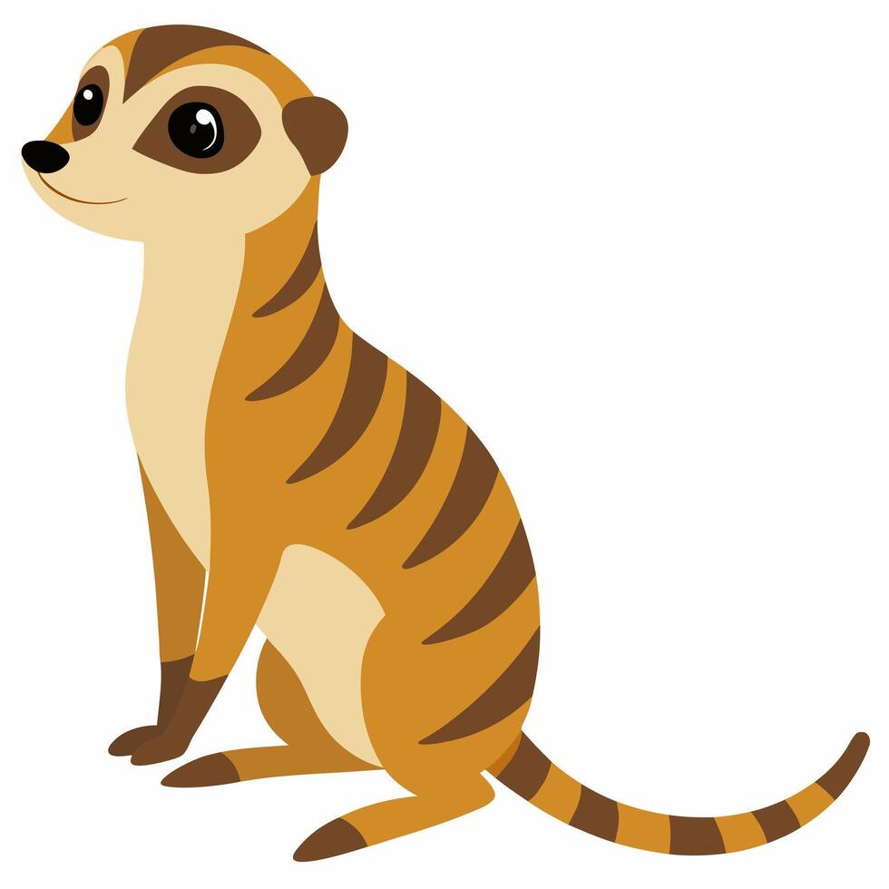 Cartoon meerkat .Suitable for children's books, sticker,mascot. Illustration animal on white background vector