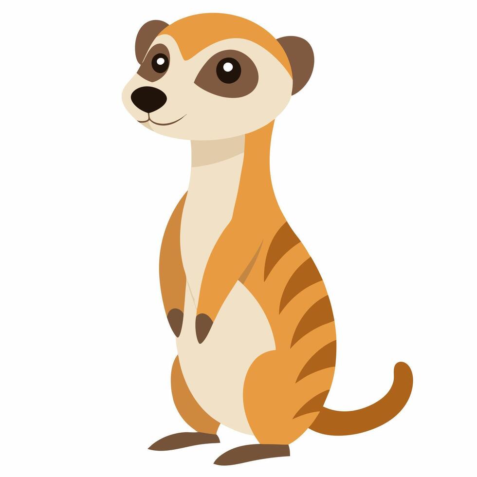 Cartoon meerkat .Suitable for children's books, sticker,mascot, logo. Illustration animal on white background vector