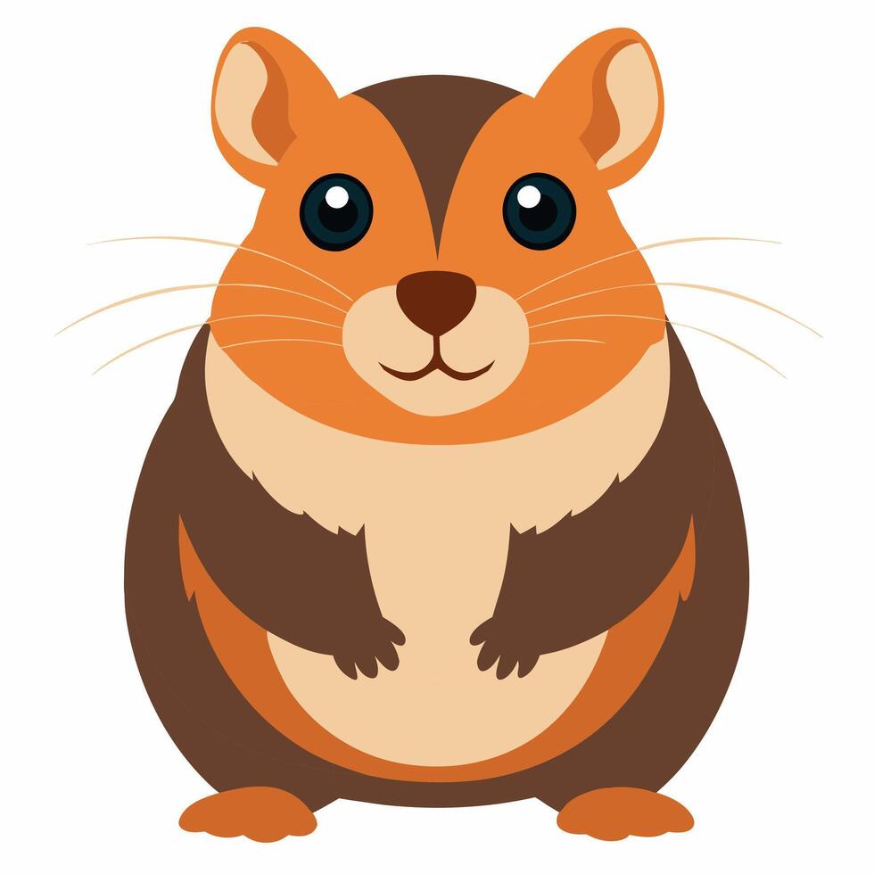 Cartoon hamster standing on its hind legs.Suitable for children's books, sticker,mascot.Illustration animal on white background vector