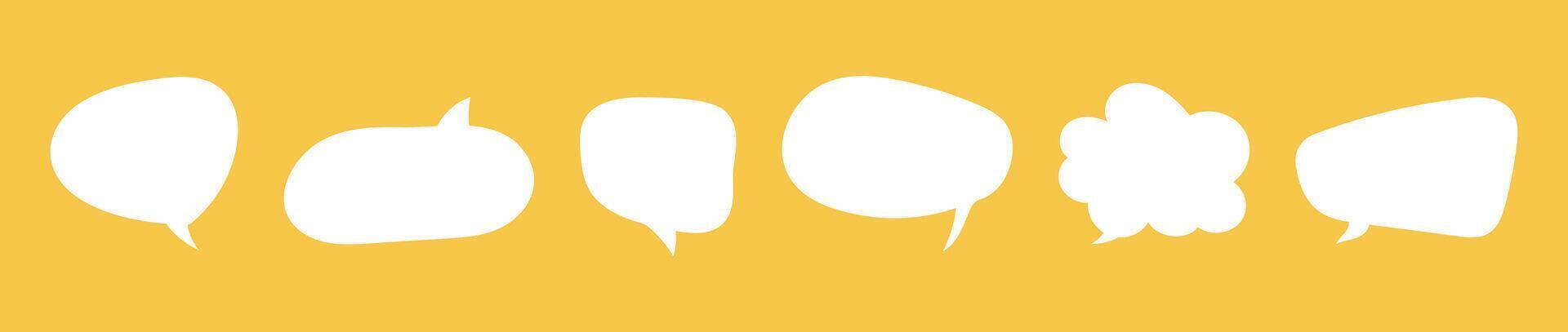Speech bubbles for text set. Chatting symbol, template. Message balloons, stickers, social media chat box. Doodle style forms. Information, idea, speak sign, quote mockups, dialogue minimalist frames vector