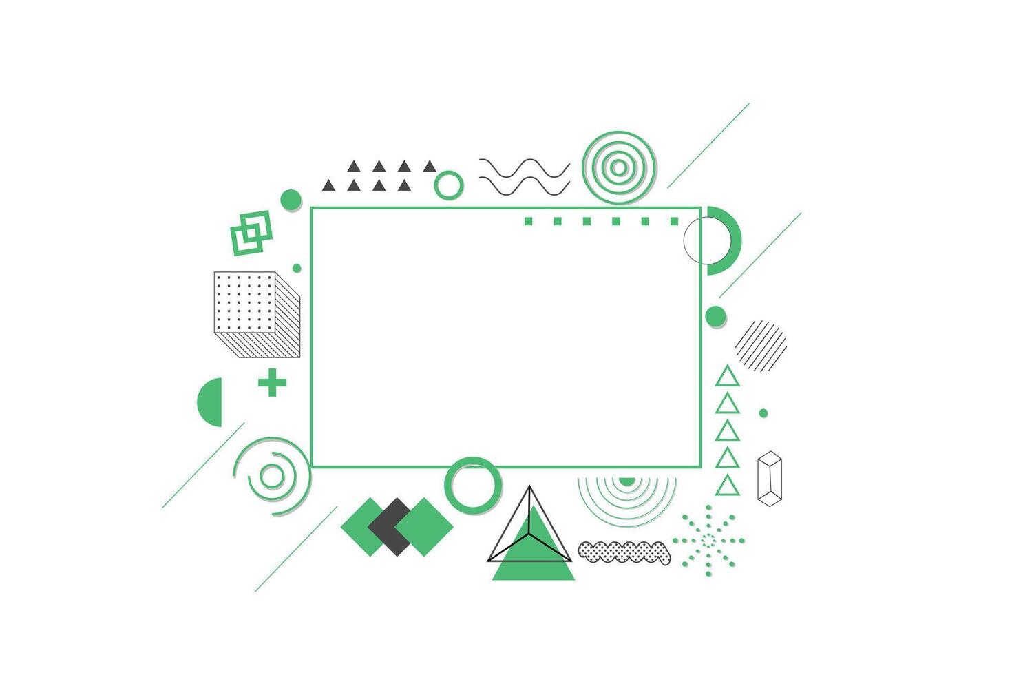 Geometric elements in memphis background vector