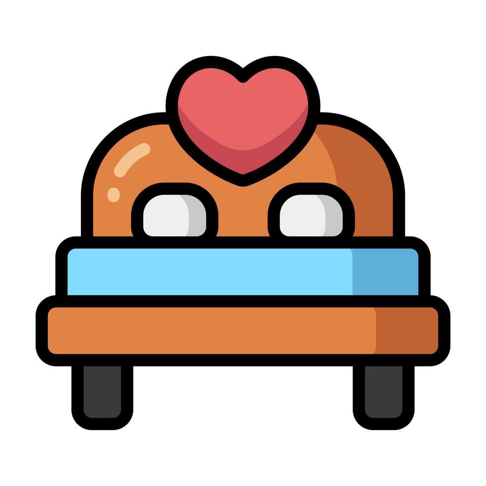 Simple Double Bed colorful icon. The icon can be used for websites, print templates, presentation templates, illustrations, etc vector