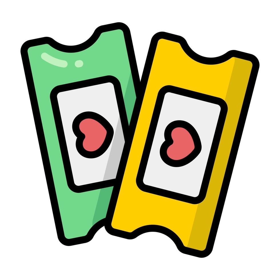 Simple Ticket colorful icon. The icon can be used for websites, print templates, presentation templates, illustrations, etc vector