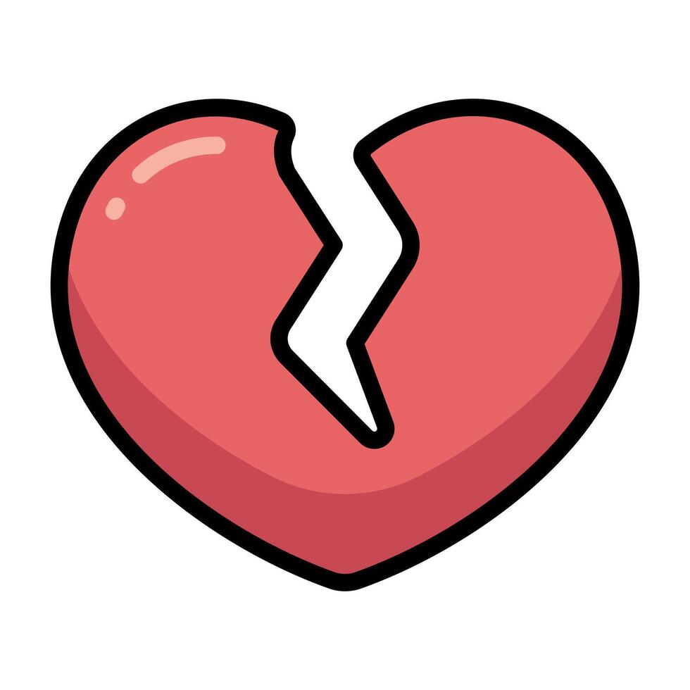 Simple Broken Heart colorful icon. The icon can be used for websites, print templates, presentation templates, illustrations, etc vector