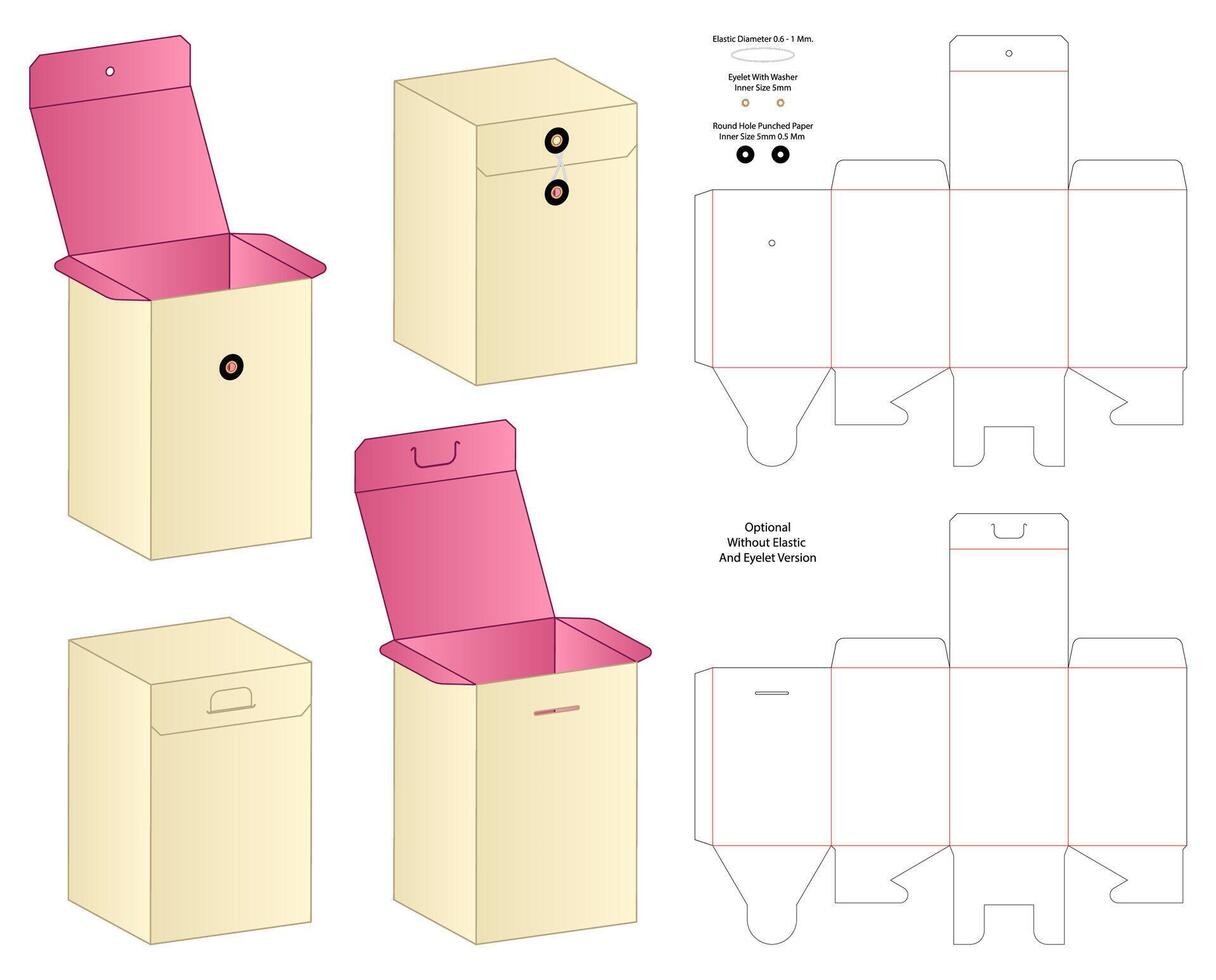 Box packaging die cut template design vector
