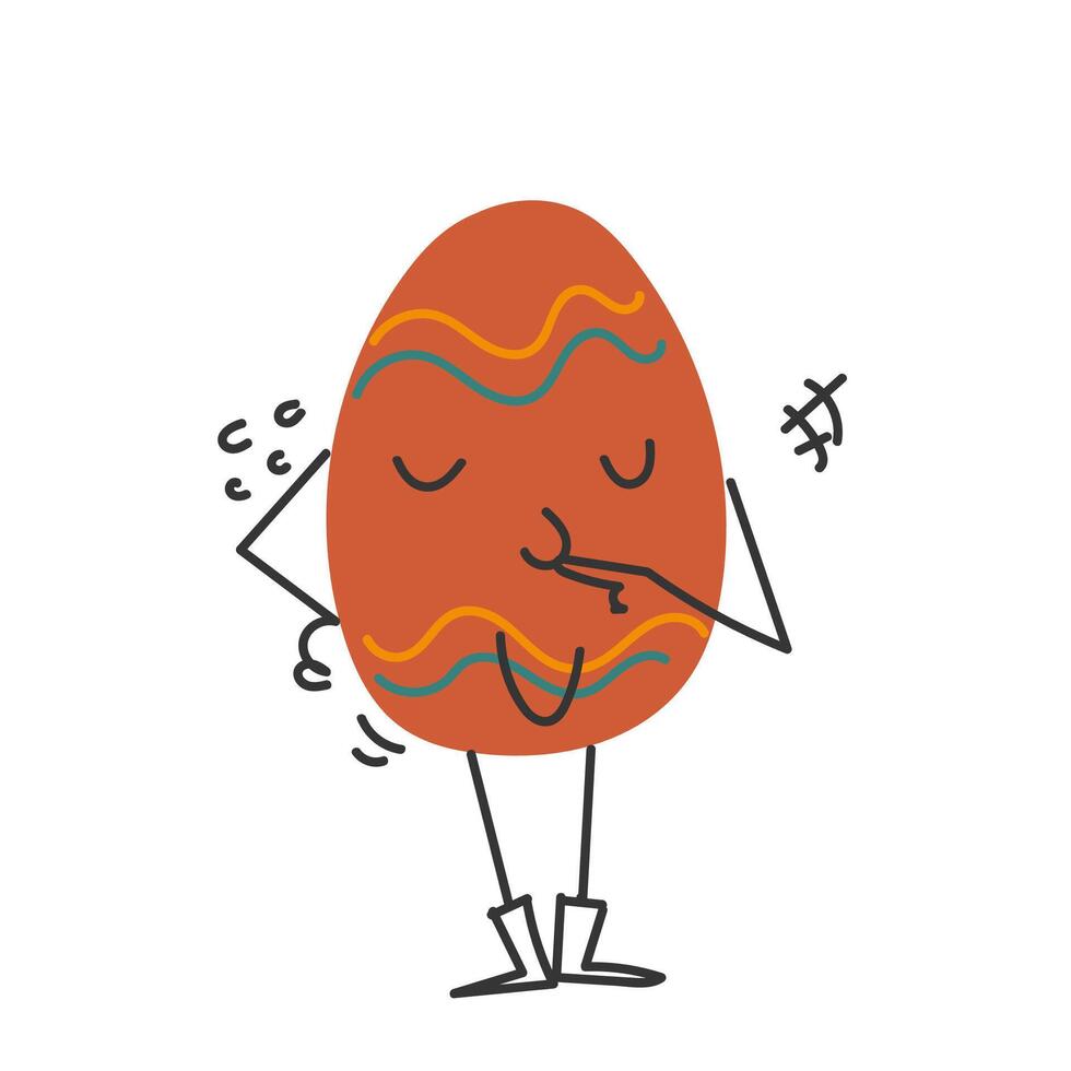 an illustration of an easter egg with a face vector