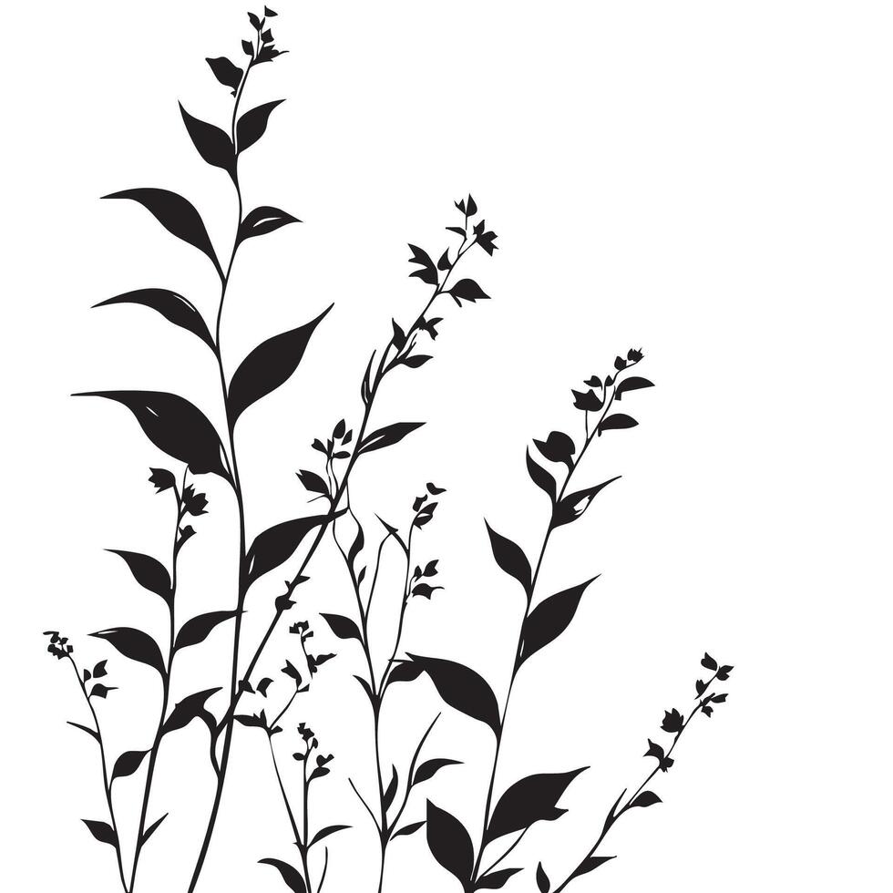 plant leaf silhouette pattern vector