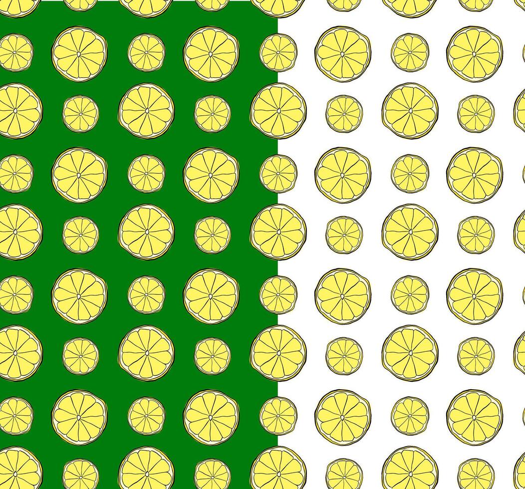 lemon slices seamless pattern on transparent background. Graphic line ink illustration. art for food design, recipe, cook book, packages, menu, food ads and decor vector
