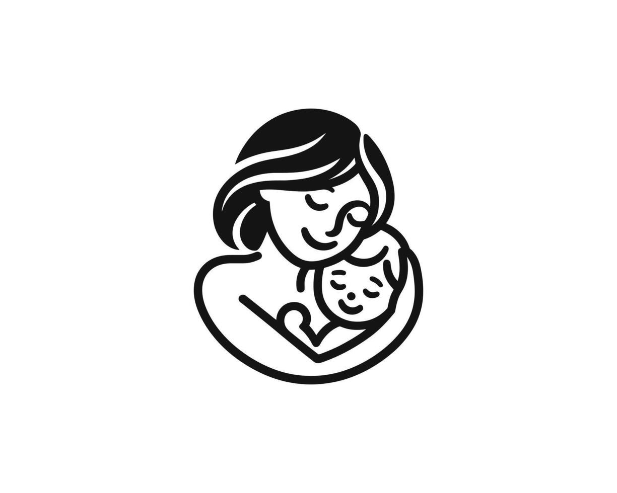 Mother and child icon illustration vector