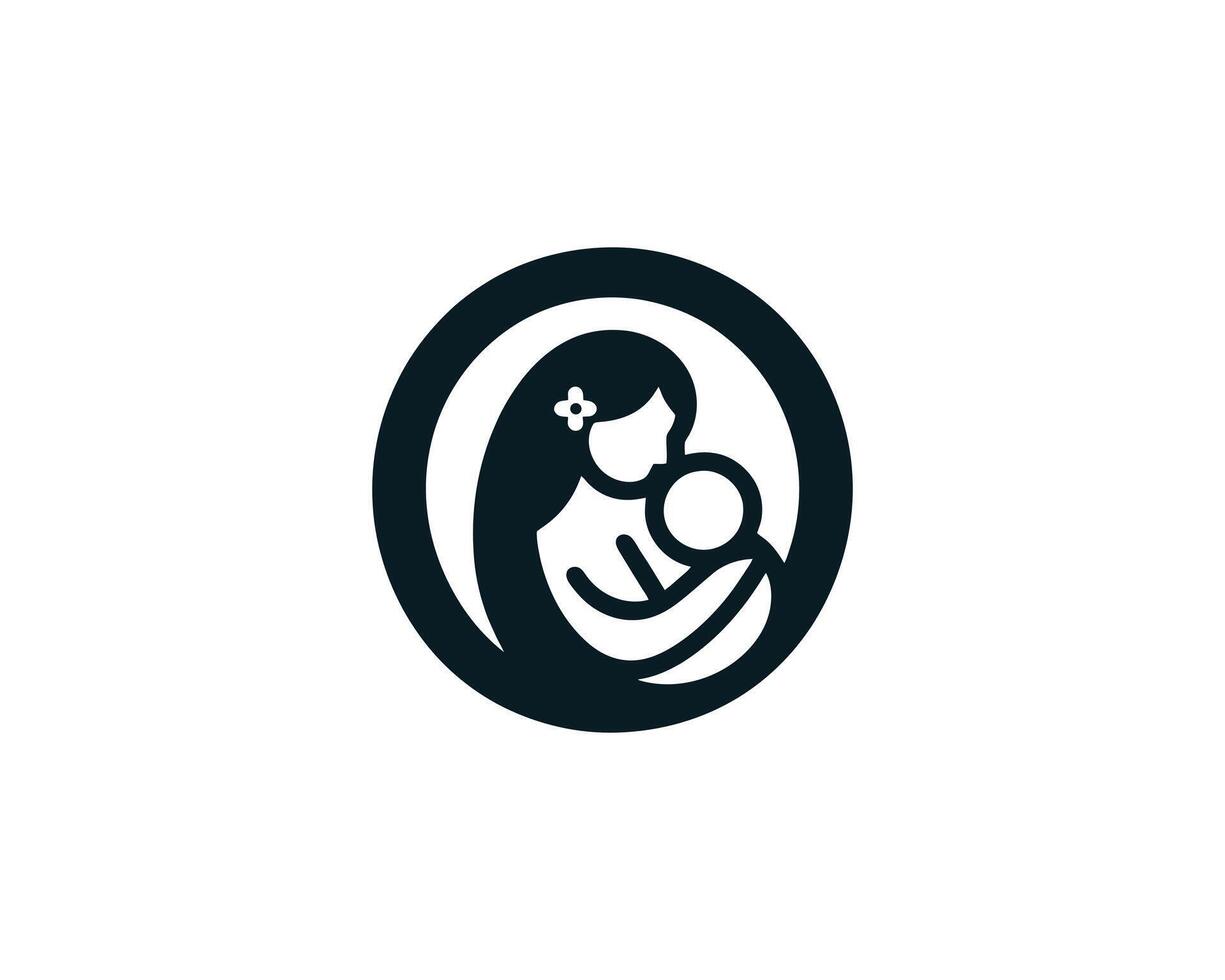 Mother and child icon illustration vector