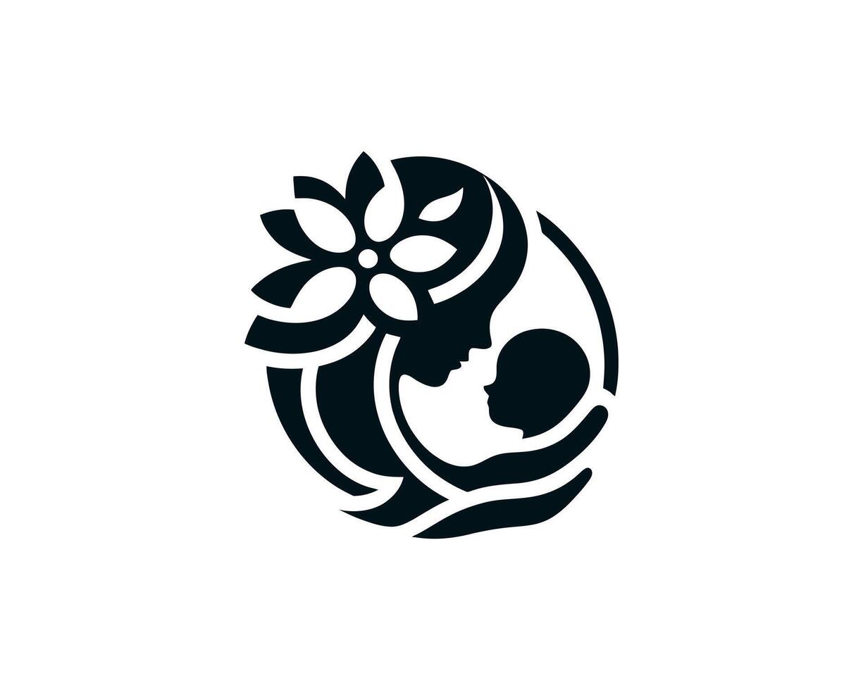 Mother and child icon logo design vector
