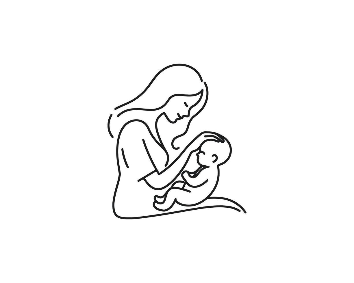 A woman is holding a baby in her lap vector