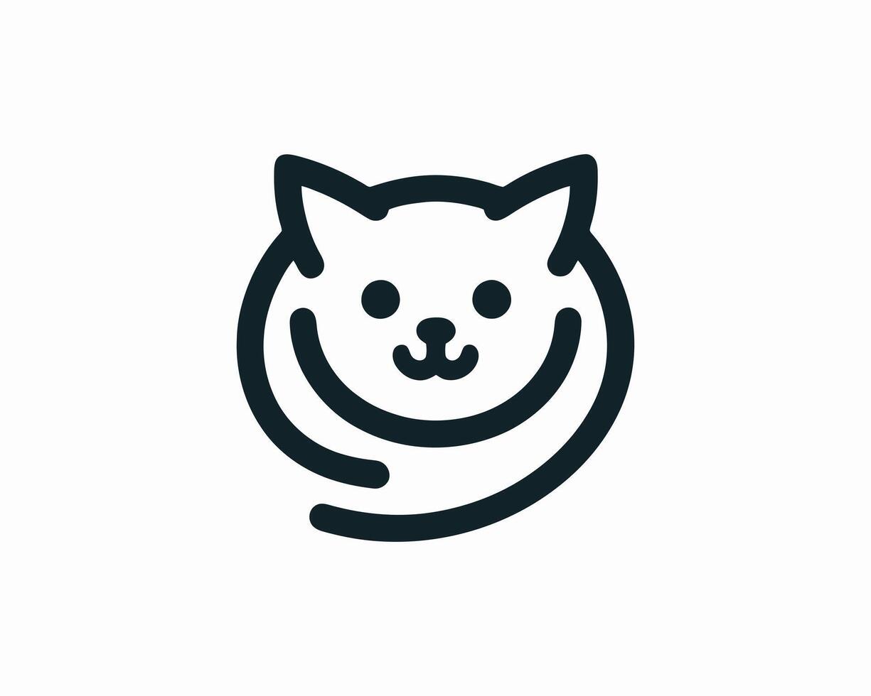 A cat is in the middle of a circle icon vector