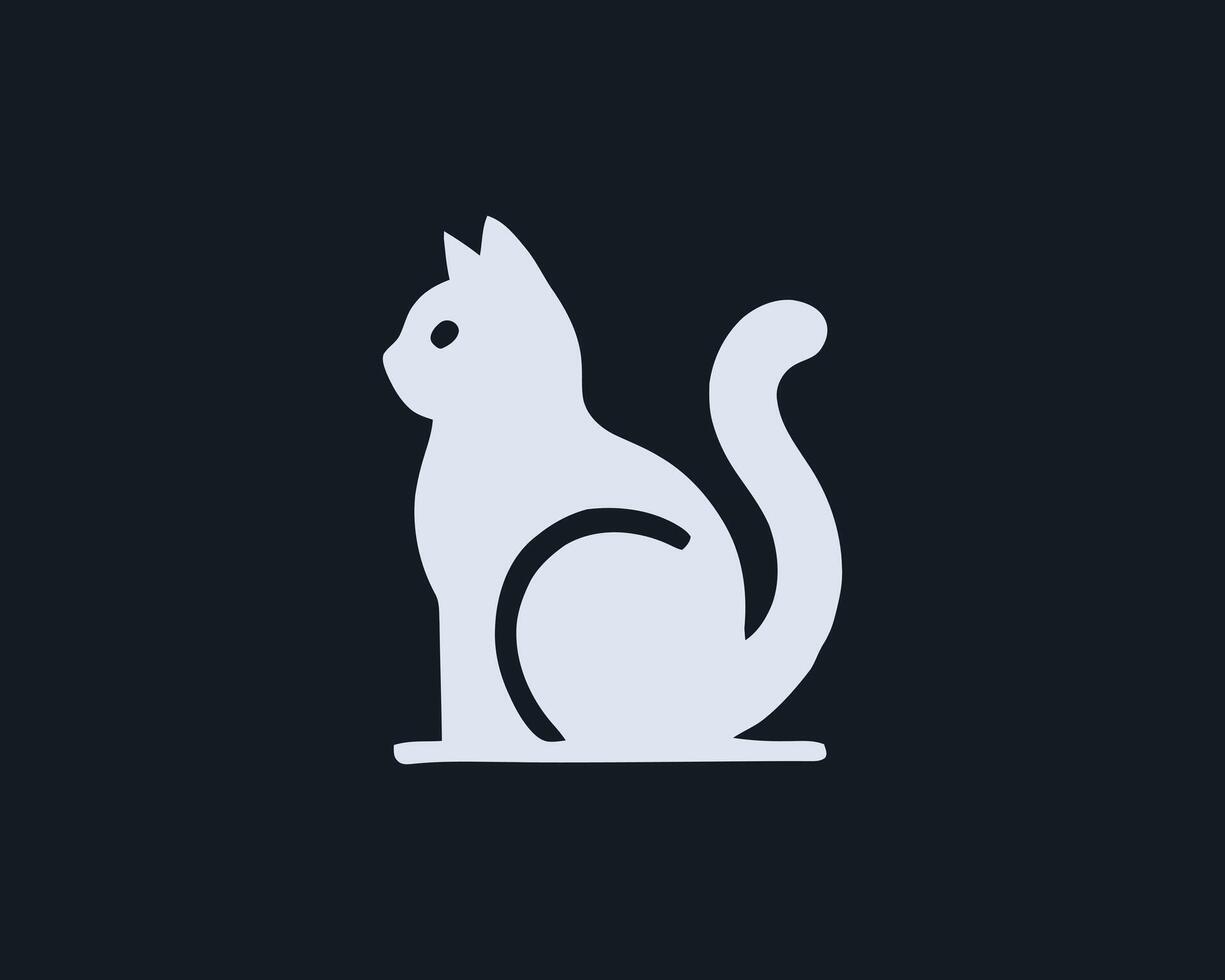 A cat icon on a black background vector