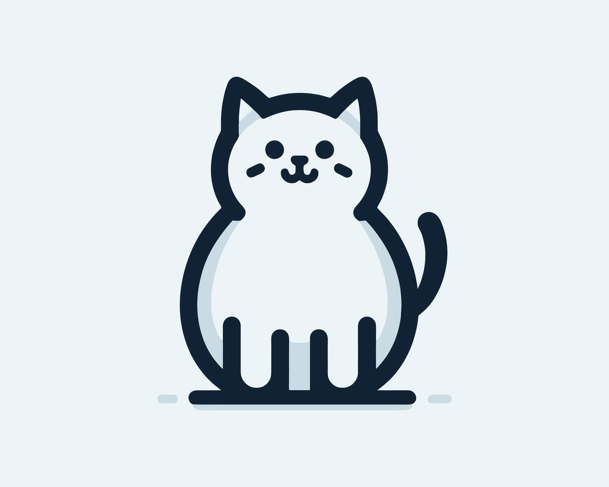 A cat icon with a black outline vector