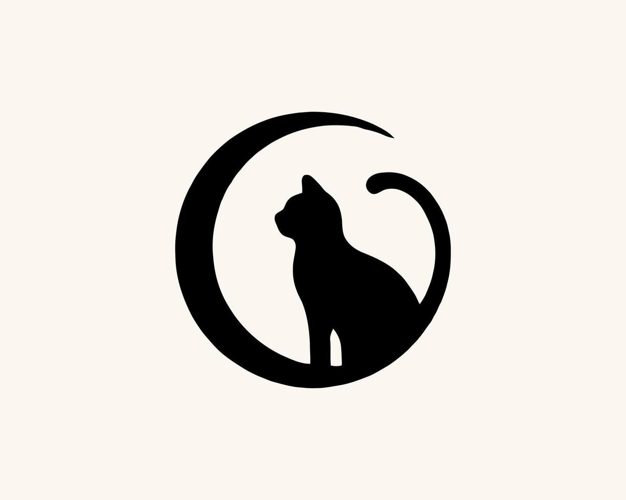 A black cat is sitting on a crescent moon vector