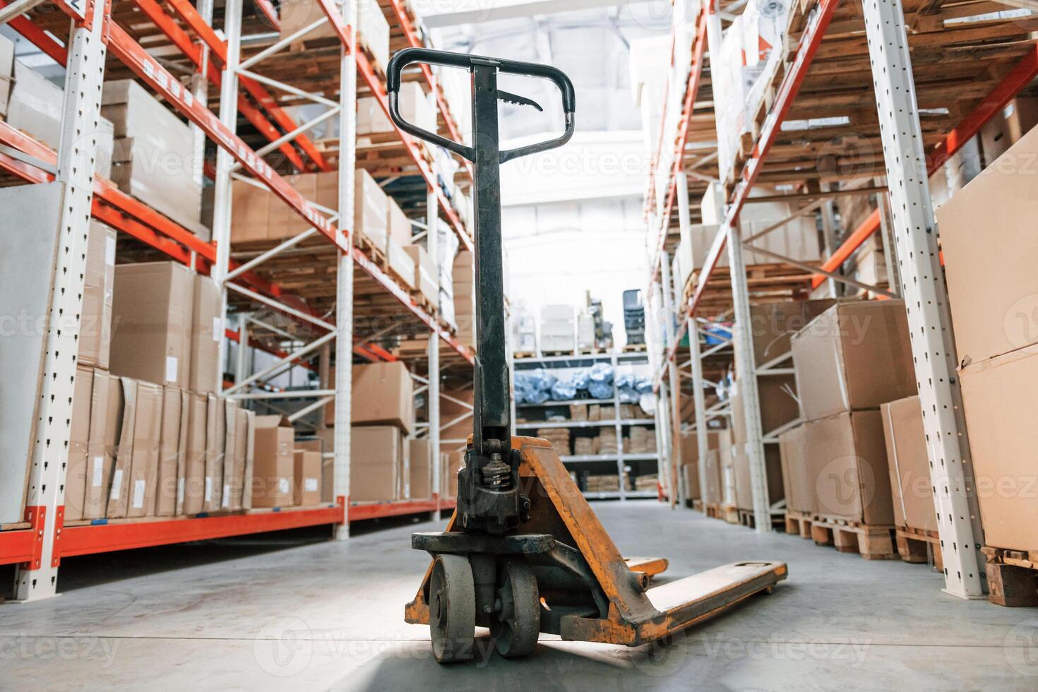 Close up view of platform trolley that is in the storage, photo