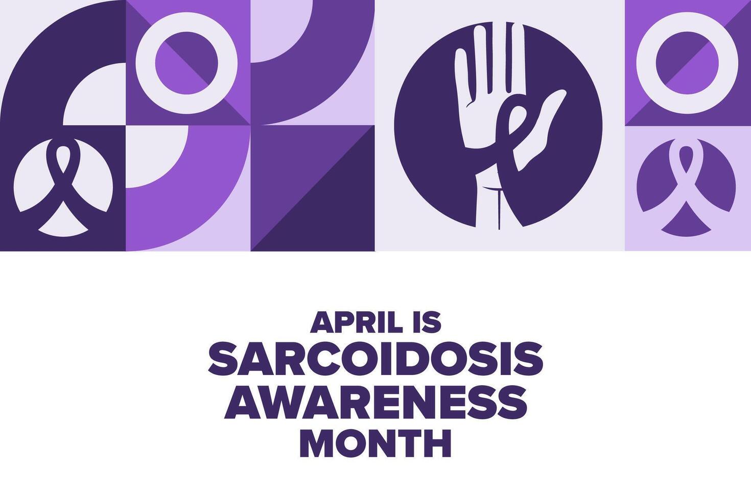 April is Sarcoidosis Awareness Month. Template for background, banner, card, poster with text. EPS10 illustration. vector