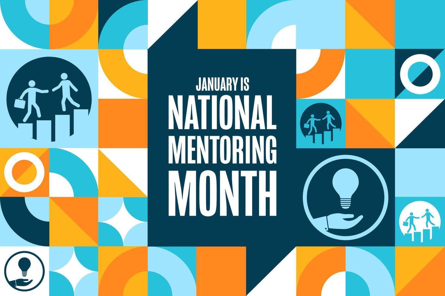 January is National Mentoring Month. Holiday concept. Template for background, banner, card, poster with text EPS10 illustration. vector