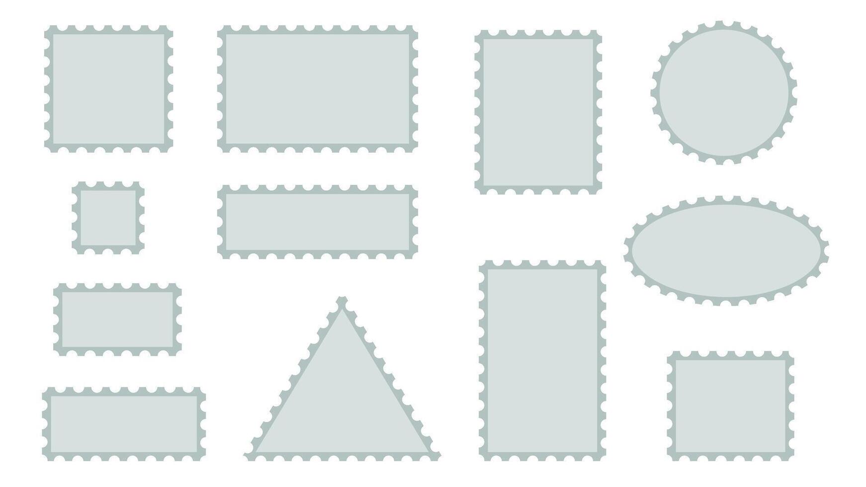 Blank postage stamp templates set vector