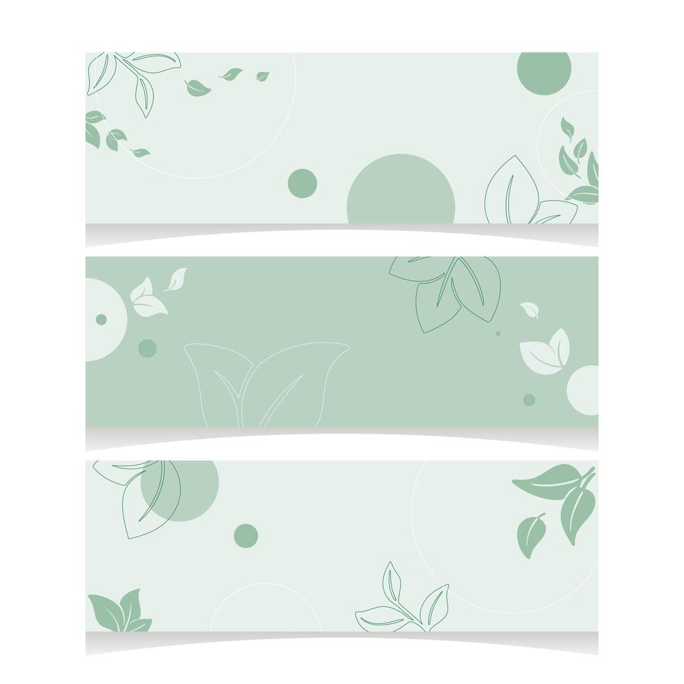 Horizontal background with foliage and greenery, with copy space vector