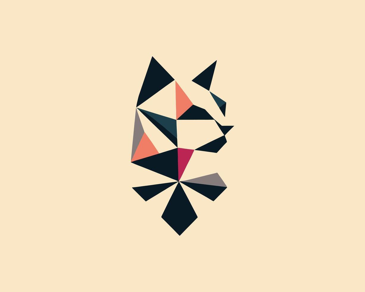 A geometric cat head with geometric shapes vector