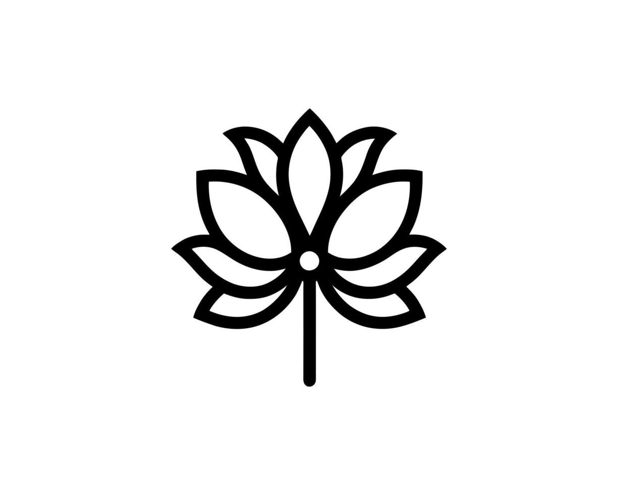 A black and white illustration of a lotus flower vector