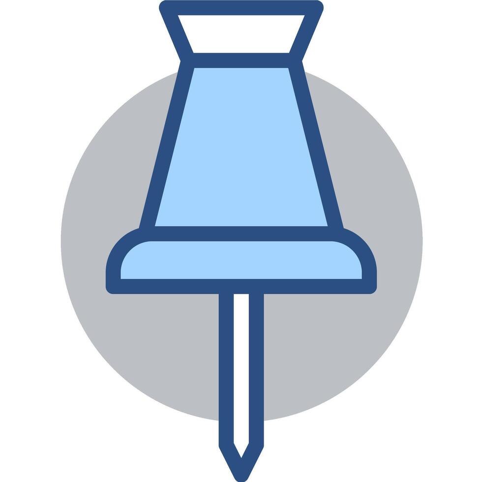 Light Blue Push Pin Icon Illustration for Notice Board or Map vector
