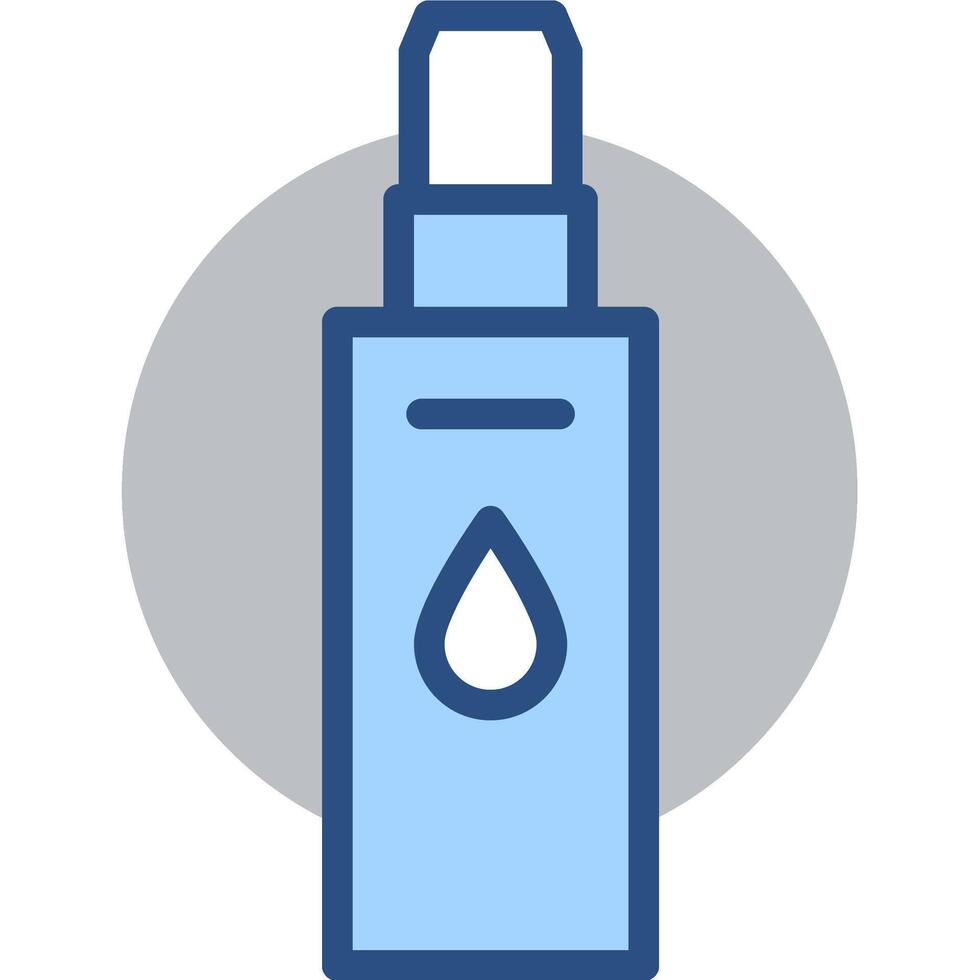 Visual Icon of Blue Liquid Dropper Bottle with Circular Background vector