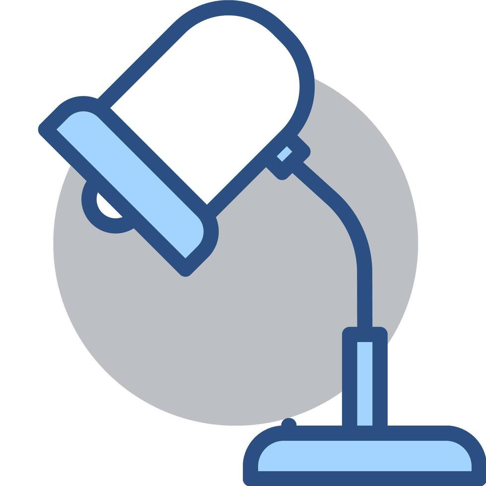 Illustration of a Blue Desk Lamp Casting Light on Gray Background vector