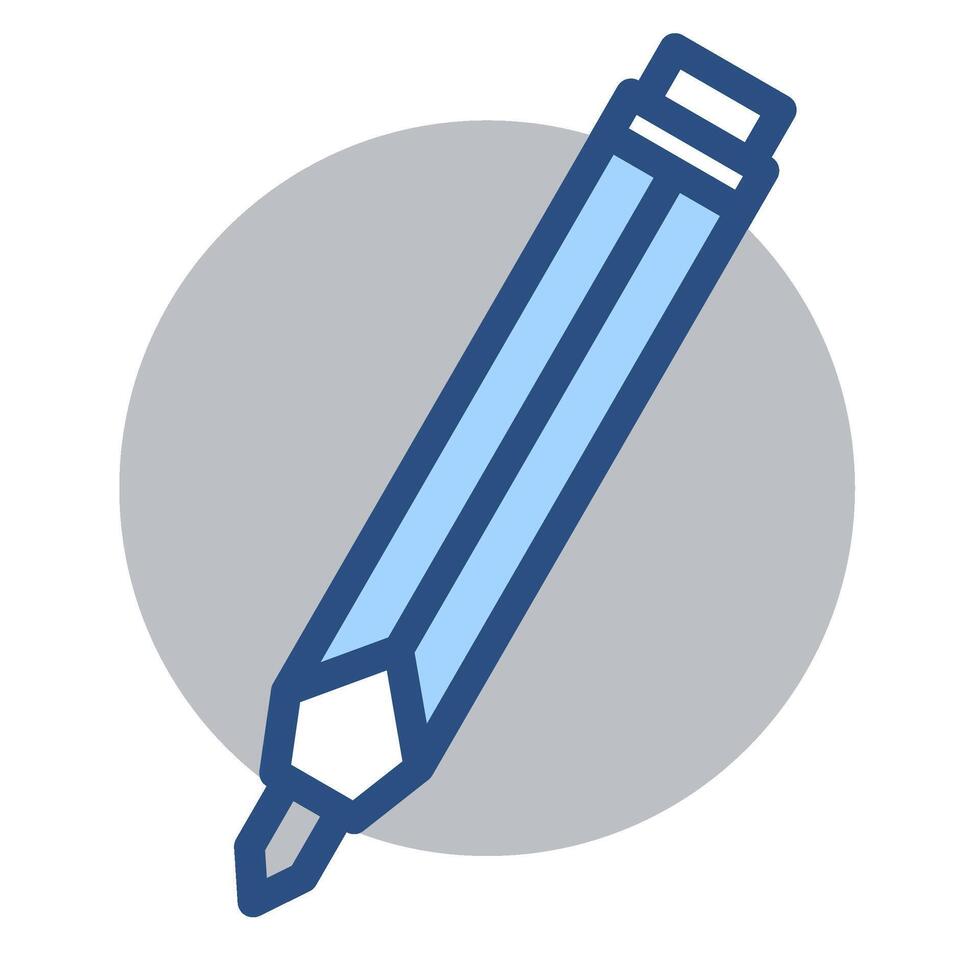 Stylized Pencil Icon with Gray Circle Background for Writing and Design vector