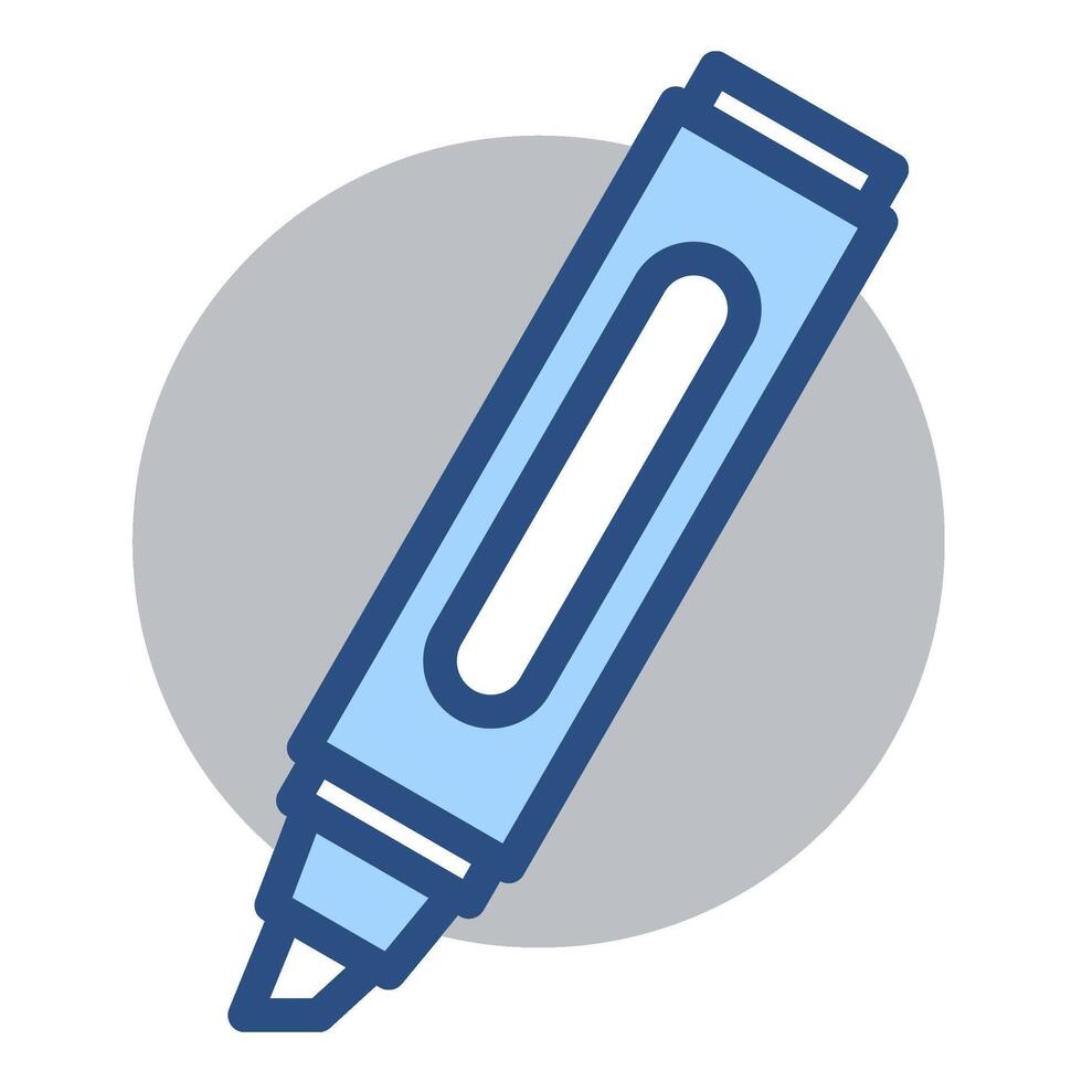 Blue Marker Illustration for Writing and Drawing with Gray Background vector
